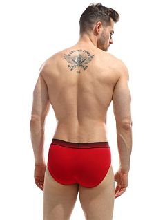 Привлекательные брифы на мягкой резинке с логотипом бренда Jolidon DT293блнТм Red