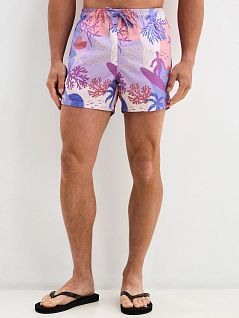 Модные шорты на широкой резинке с внутренним шнурком LT1M11MMSY231-028 SHORE SHORT Kom фиолетовый
