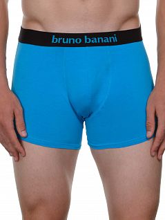 Комплект из двух мужских трусов боксеров голубого и черного цвета Bruno Banani 22011388бруно Голубой-черный