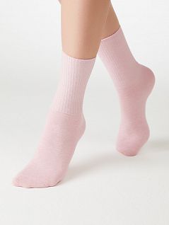 Всесезонные носки из меланжевого хлопка с вывязанной анатомической пяткой MiNiMi JSMINI COTONE 1203 (5 пар) rosa antico min