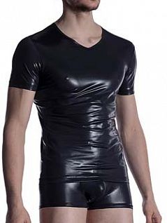 Гладкая футболка из полиэстра черного цвета Manstore 211383c8000