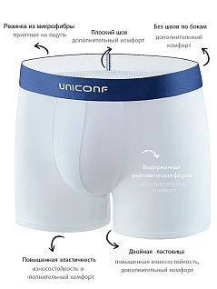 Облегающие боксеры на пришивной резинке Uniconf VOUniconf_BB70 Белый Белый