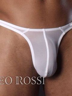 Мужские трусы стринги в сетку белого цвета ROMEO ROSSI R1002-1 распродажа