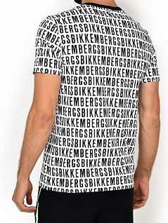 Эластичная футболка с контрастной окантовкой на горловине Bikkembergs вбкт04863бикк Черный-белый