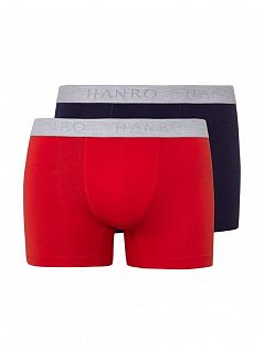Комплект из боксеров из мерсеризованного хлопка (2шт) Hanro 073078ханро_2099 Синий-оранжевый
