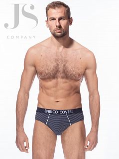 Слипы декорирована принтом "тонкие полоски" Enrico Coveri JSES 1664 slip blu ecv