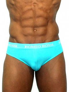 Яркие синие трусы брифы для мужчин Romeo Rossi Briefs R2006-11 синий распродажа