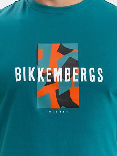 Хлопковая футболка с добавлением стрейчевых волокон зеленого цвета Bikkembergs BKK3MTS03cEverglade
