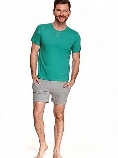 Пижама в двух расцветках ( футболка с коротким рукавом и шорты на резинке с карманами) Taro BT-2215/2216/2536/2539 Зеленый + серый