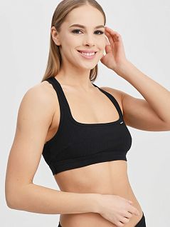 Спортивный топ с мягкой чашкой и эластичным поясом черного цвета Chantelle C15P10c011