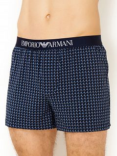 Семейные трусы с принтом и логотипом бренда на эластичном поясе EMPORIO ARMANI 1114661а504армани Черный-голубой 9939