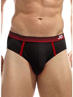 Стильные брифы с логотипом "JLD" и контрастной тесьмой Jolidon DT293блнТм Black