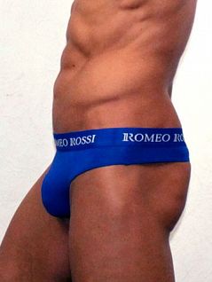 Повседневные синие мужские стринги с стильным поясом Romeo Rossi Thongs R1006-9 распродажа