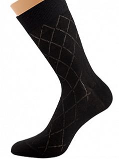 Носки с фактурным рисунком " ромбы" Griff JSA5 CLASSIC ромбы (5 пар) nero