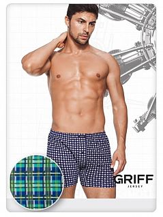 Классические трусы мужские с контрастным рисунком Griff SIU4101-54 blu/green (синий/зеленый)