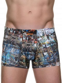 Многоцветные мужские трусы-шорты из тонкого материала bruno banani Urban Chaos 22011456 бруно Многоцветный