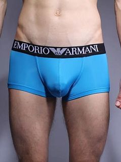 Хипсы анатомического кроя на черной резинке синего цвета Emporio Armani RT17343