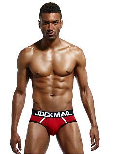 Хлопковые брифы на широкой резинке красного цвета JOCKMAIL RTJM2048-8
