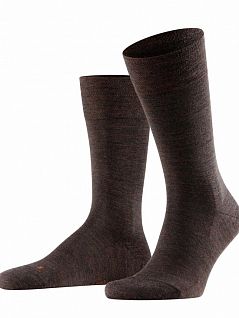 Носки из тонкой и лёгкой мериносовой шерсти с термоэффектом Falke 14416 Sensitive Berlin (муж.) Коричневый (5450)