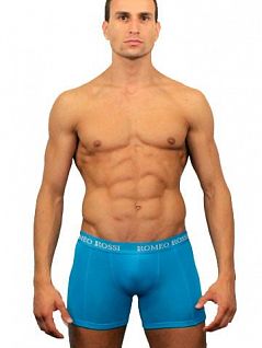 Эластичные мужские трусы боксеры голубого цвета удлиненные Romeo Rossi Long boxers R7001-10 распродажа
