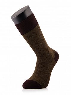 Мужские носки с удобной пяткой LT17415 MUDOMAY коричневый с оливковым (набор из 3х штук)