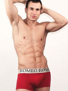 Красные мужские трусы хипсы с широким белым пояском на резинке Romeo Rossi Heaps R00001 распродажа