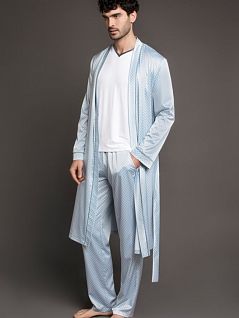 Халат из мягкой ткани с геометрическим рисунком Laete L60303