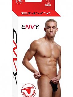 Мужские эротические черные стринги мешочек "ENVY E035-BLK"