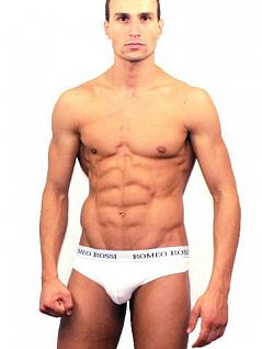 Белые мужские трусы стринги с пояском на резинке Romeo Rossi Thongs R1006-1 распродажа