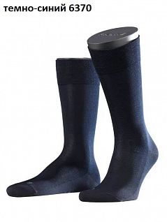 Тончайшие носки из мерсеризованного хлопка Falke 14646 Sensitive Malaga (муж.) Темный-синий (6370)