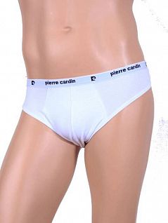 Комфортные мужские трусы слипы белого цвета на узкой резинке Pierre Cardin U31
