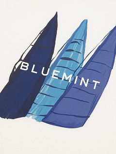 Легкая футболка изготовленная из тонкого хлопка pima с принтом белого цвета BLUEMINT RICCI