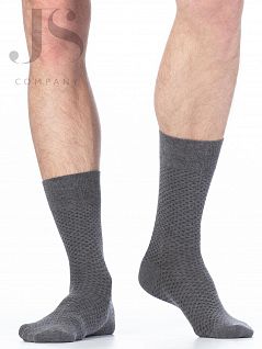 Меланжевые мужские носки из хлопка с эластаном Giulia JSCOMFORT MELANGE 03 (5 пар) dark grey melange