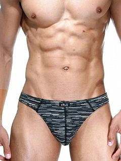 Мужские стринги с серо-белым принтом Oboy Sexy Boy 5953c11 распродажа