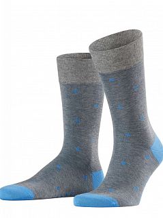 Мужские носки из хлопка Falke 13269 Dot SO (муж.) Серый-голубой 3166