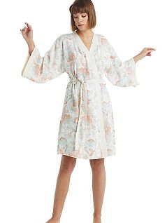 Привлекательный халат кимоно с принтом LTBS60220 BlackSpade абрикос