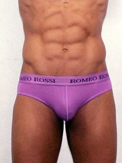 Светлые мужские трусы стринги фиолетового цвета с пояском на резинке Romeo Rossi Thongs R1006-6 распродажа