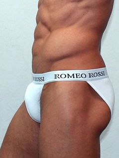 Мягкие мужские трусы танга белого цвета Romeo Rossi Tanga R3001-1