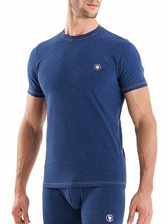 Спортивная мужская футболка синего цвета из хлопка BlackSpade SPORT b9563 Blue