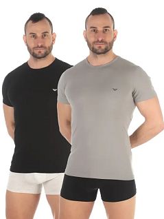 Набор однотонных футболок (черный, серый) (2шт) Emporio Armani RT111267_CC717 03320