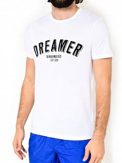 Натуральная футболка с текстовым принтом "DREAMER" Bikkembergs бпц60030001бикк Белый 1100
