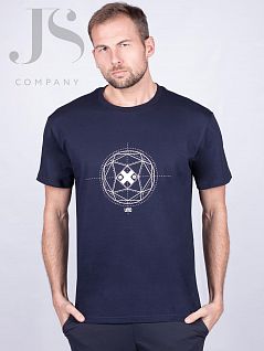 Хлопковая футболка укрепленным плечевым швом Oxouno JSOXO 0317-157 KULIR 01 темно-синий oxo