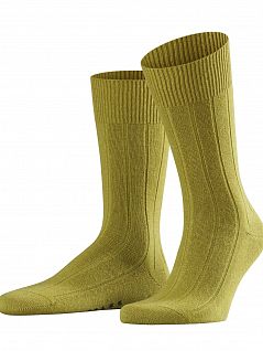 Носки для холодных зим из шерсти и кашемира FALKE 14423 Lhasa Rib (муж.) Светлый-зеленый 7596