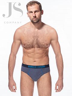 Стильные слипы с декоративными контрастными тесемками Enrico Coveri JSES 1664 slip cobalto ecv