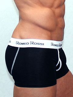 Чёрные мужские трусы хипсы с модным гульфиком Romeo Rossi Heaps R365-2