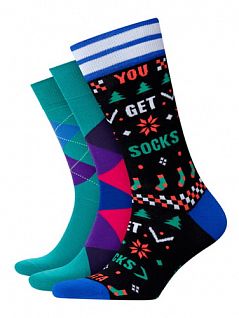 Набор носков из тонкого хлопка и полиамида Берлингтон 20493 Mens Gift SET (муж.) (3шт.) Темный-синий 0020