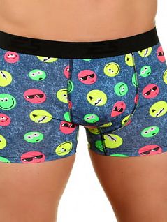 Эластичные боксеры с принтом серого цвета E5 Underwear RT2