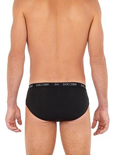 Однотонные брифы из чистого хлопка черного цвета HOM 40c2467cV002c01