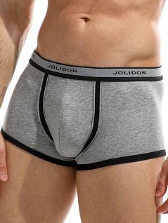 Хлопковые боксеры с логотипом "Jolidon" и контрастной тесьмой JOLIDON DT296мжнТм Grey_melange