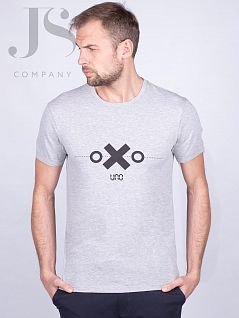 Мягкая футболка из хлопка и эластана Oxouno JSOXO 0059-159 KULIR SLIM U-вырез серый oxo